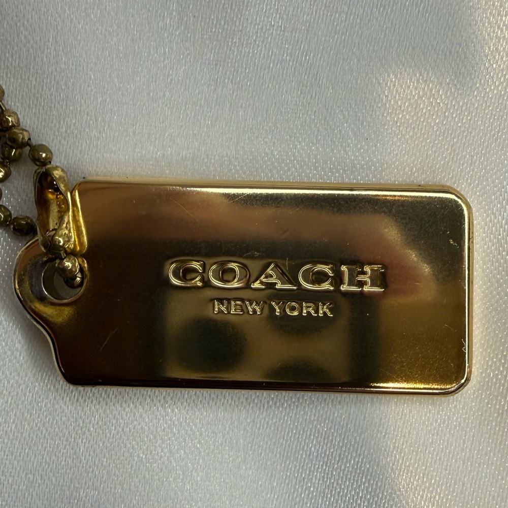 COACH THICK GOLD/BRASS METAL BAG CHARM KEYCHAIN HANGTAG